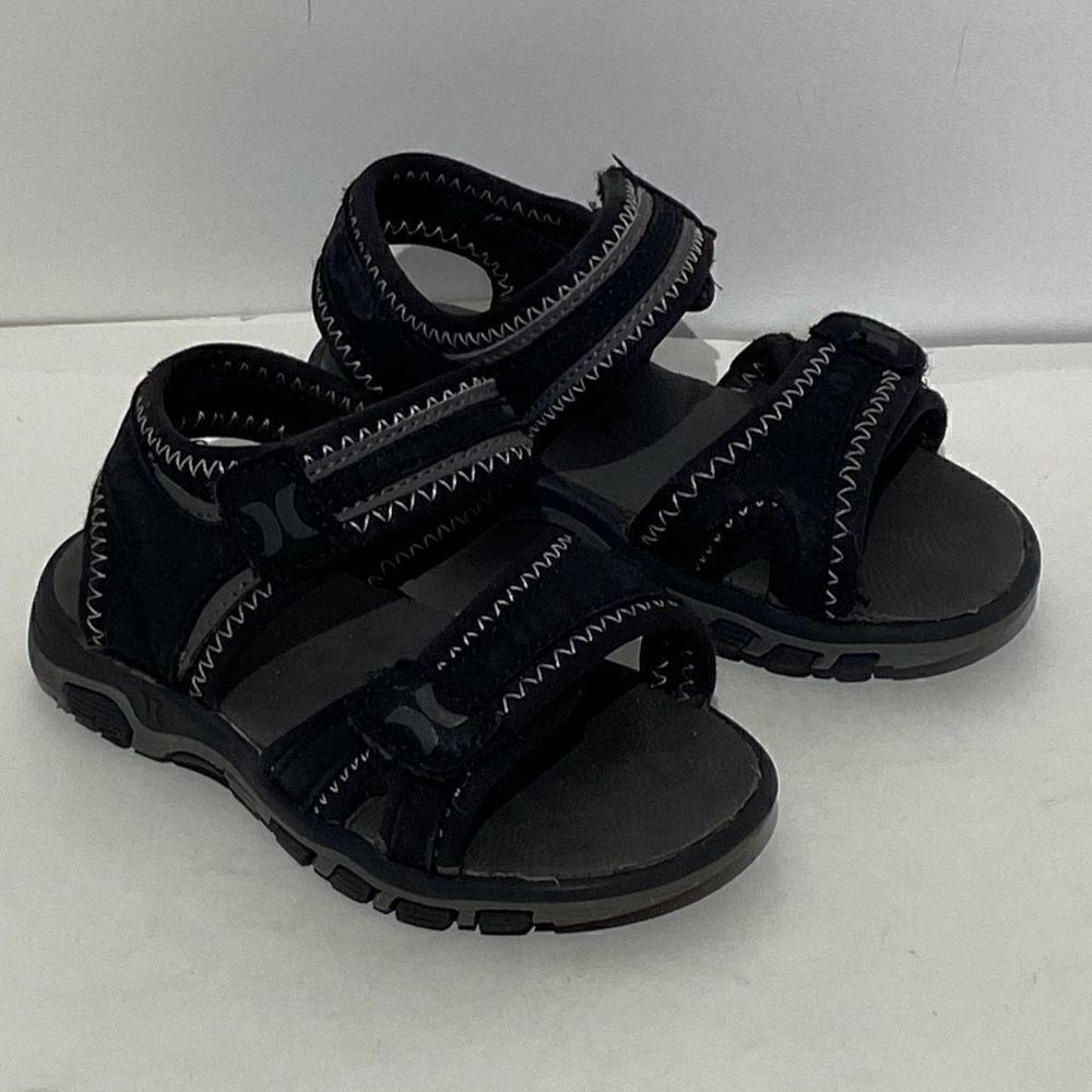 Hurley Boys' Strappy Black Sandals Size 8Y
